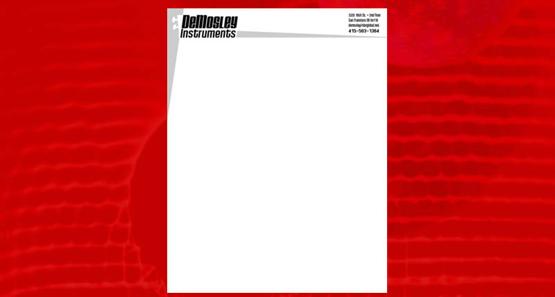 letterhead stationery for luthier John DeMosley