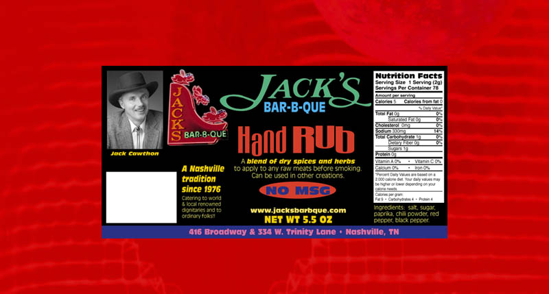 Jack's Hand Rub label